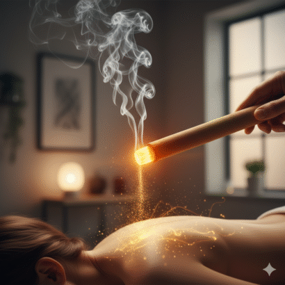 Moxaterapia tradicional aplicada para equilíbrio energético e saúde intestinal