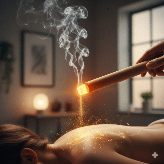 Moxaterapia tradicional aplicada para equilíbrio energético e saúde intestinal