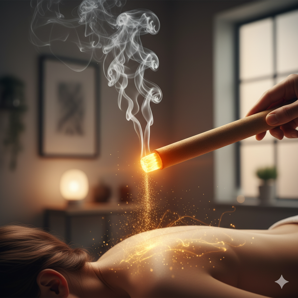 Moxaterapia tradicional aplicada para equilíbrio energético e saúde intestinal