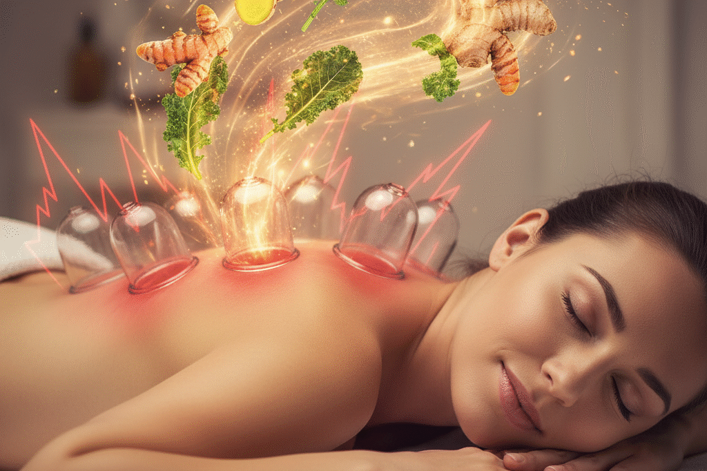 Aplicação de ventosaterapia para alívio de dores musculares na Clínica Regenera em Santo André