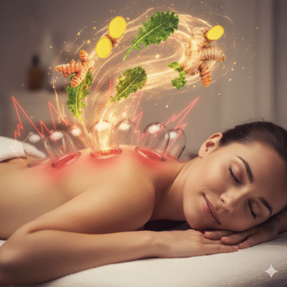 Aplicação de ventosaterapia para alívio de dores musculares na Clínica Regenera em Santo André